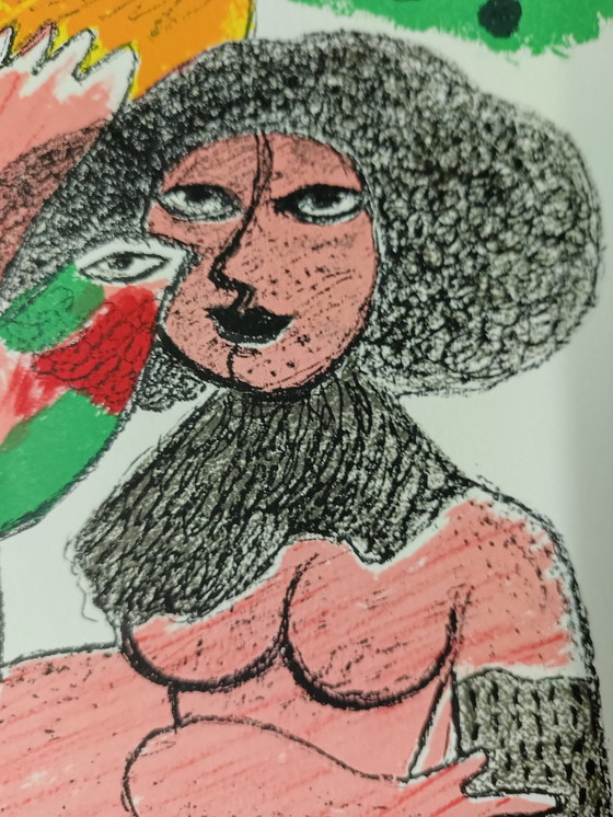 Image 1 of Corneille 1986 - Akt mit Vogel und Sonne