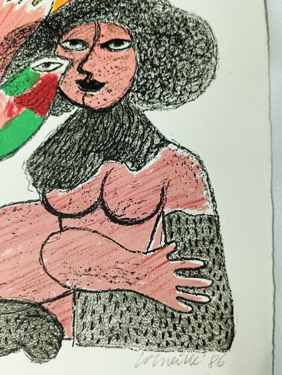 Image 1 of Corneille 1986 - Akt mit Vogel und Sonne