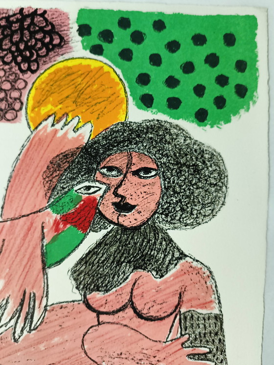 Image 1 of Corneille 1986 - Akt mit Vogel und Sonne