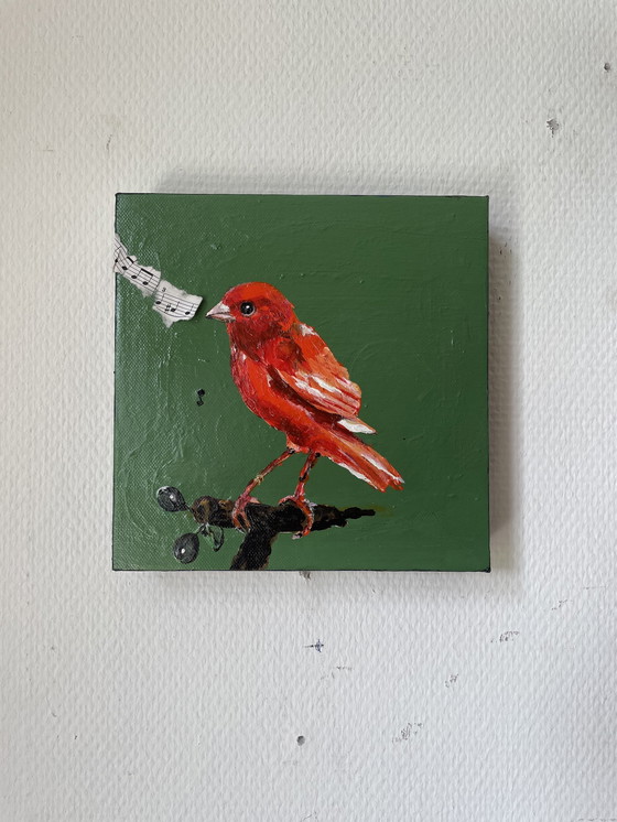 Image 1 of Porträt des Orangenkanarienvogels