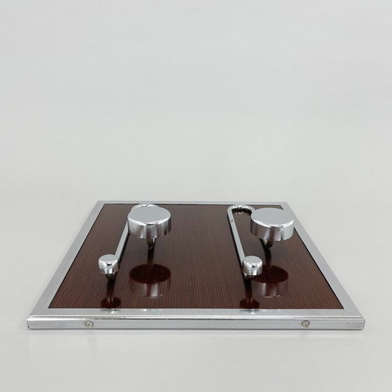 Image 1 of Kleiderständer aus Holz und Chrom, Italien 1970er Jahre