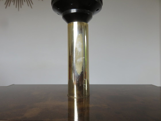 Image 1 of Guy Lefèvre Lampe Aus Mordorée-Lack Und Messing, Frankreich, 1970