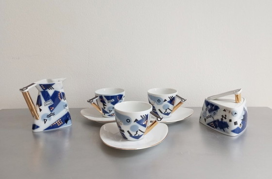 Image 1 of Jiri Lastovicka Postmodernes 'Delta'-Luxus-Kaffee-Set 1988 Studio Atelier Lesov