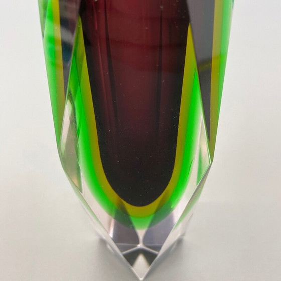 Image 1 of Sommerso-Vase aus Muranoglas von Flavio Poli, Italien 1970er Jahre