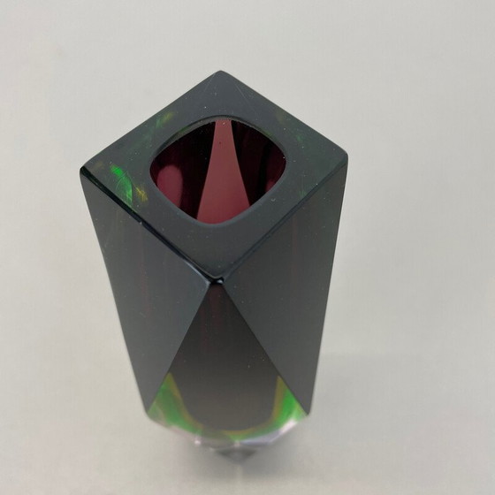 Image 1 of Sommerso-Vase aus Muranoglas von Flavio Poli, Italien 1970er Jahre