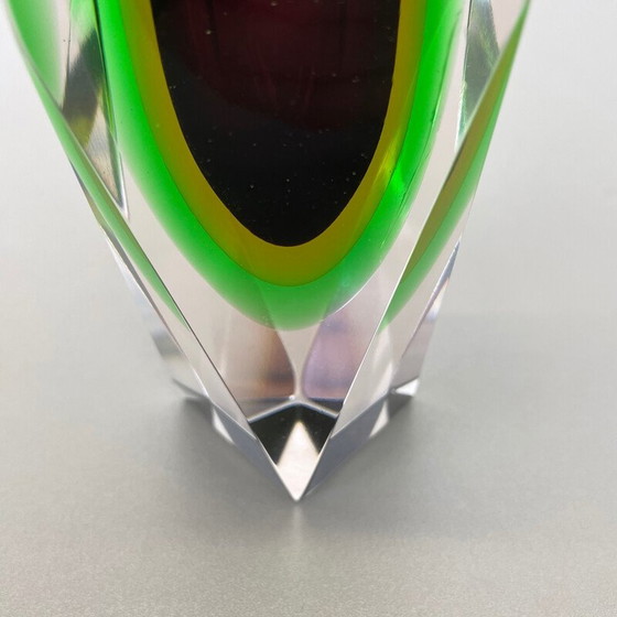 Image 1 of Sommerso-Vase aus Muranoglas von Flavio Poli, Italien 1970er Jahre