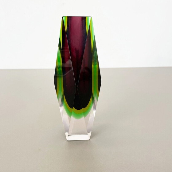 Image 1 of Sommerso-Vase aus Muranoglas von Flavio Poli, Italien 1970er Jahre