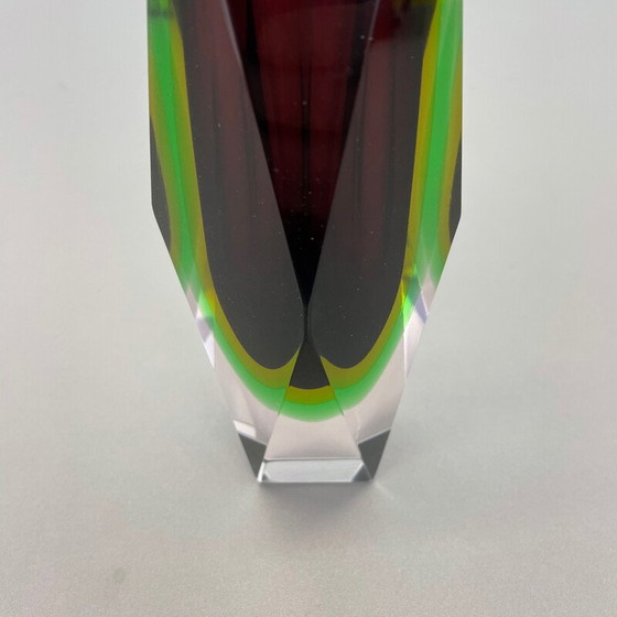 Image 1 of Sommerso-Vase aus Muranoglas von Flavio Poli, Italien 1970er Jahre