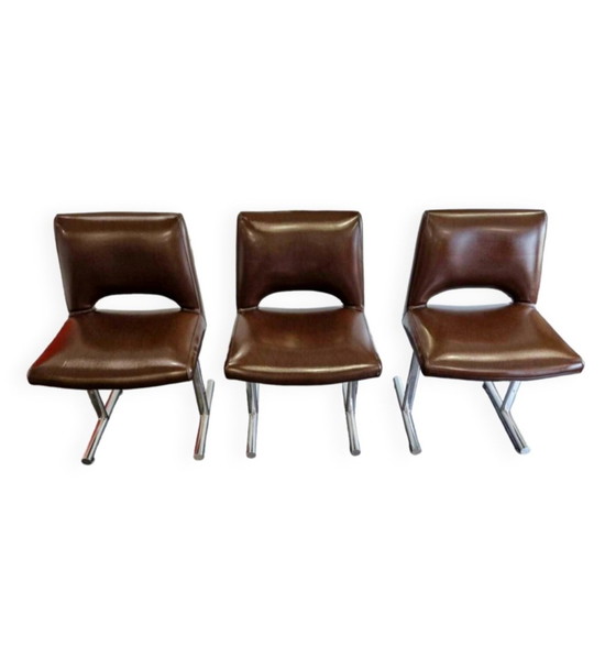 Image 1 of Suite Von 3 Stühlen Design Von Georges Frydman, 1960er Jahre