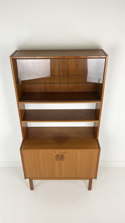 Schwedischer Vintage Teak Furnier Buffet Schrank