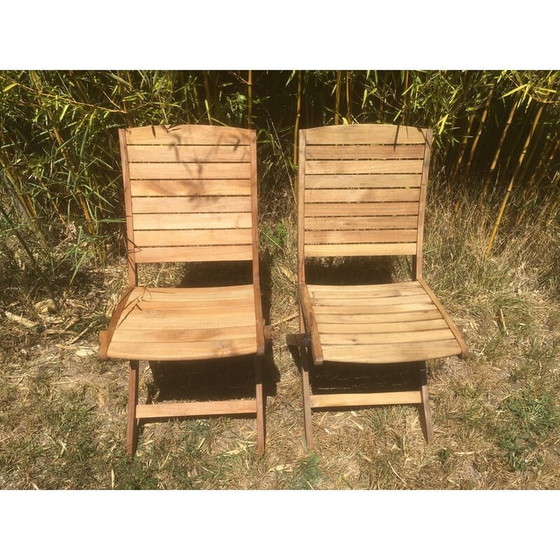 Image 1 of Paar Gartenklappstühle im Vintage-Stil