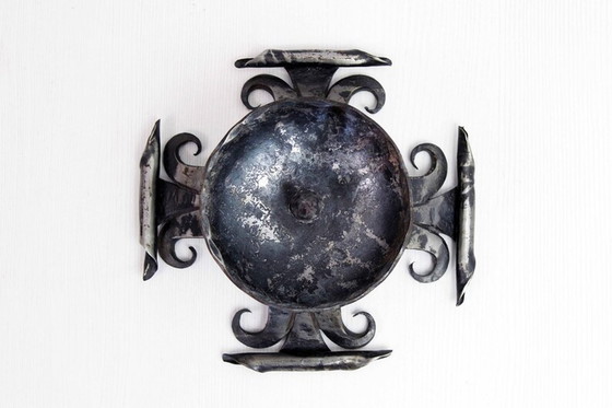 Image 1 of Brutalistischer Metall Kerzenleuchter 50er Jahre