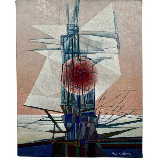 Abstraktes Gemälde von Ph. le Kerckhove