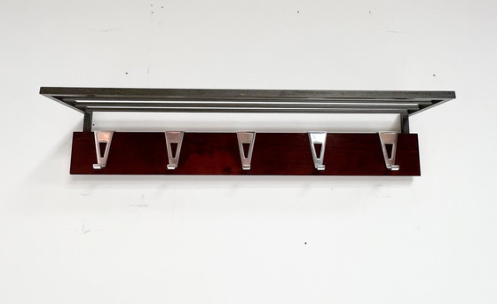 Image 1 of Pastellfarbener Garderobenständer aus Holz, 1970er Jahre