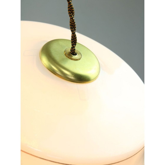 Image 1 of Vintage Pendelleuchte aus Messing und Glas, Italien