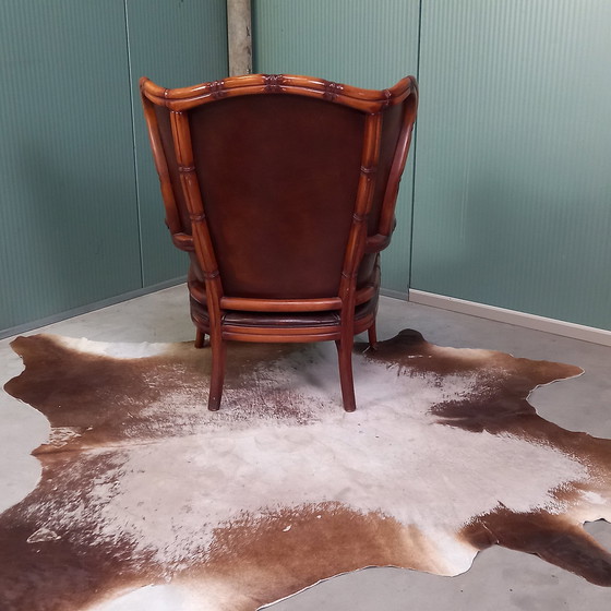 Image 1 of Bambusimitat mit Leder - Giorgetti Sessel