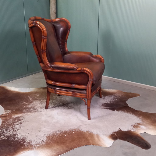 Bambusimitat mit Leder - Giorgetti Sessel