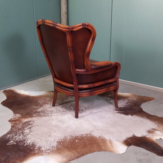 Image 1 of Bambusimitat mit Leder - Giorgetti Sessel