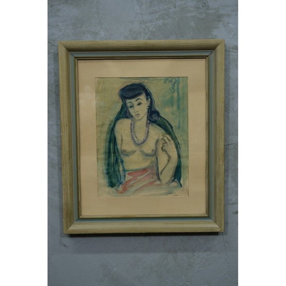 Image 1 of Vintage-Aquarell "nackte Frau" von Georg Nilsson, 1946
