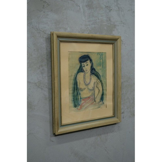 Image 1 of Vintage-Aquarell "nackte Frau" von Georg Nilsson, 1946