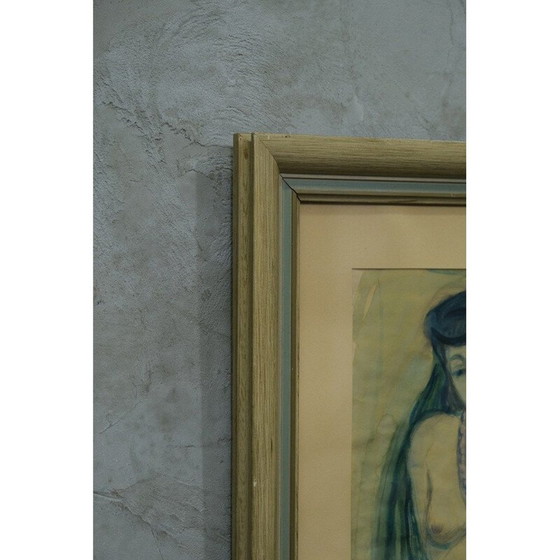 Image 1 of Vintage-Aquarell "nackte Frau" von Georg Nilsson, 1946