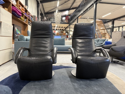 2 Jori Recliners Schwarz Leder Mono Move