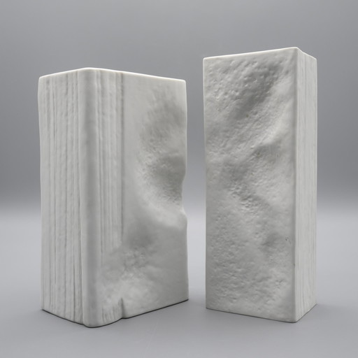 Rosenthal Studio Linie Porcelaine Vase DUO Martin Freyer Brutalist Design Op-Art