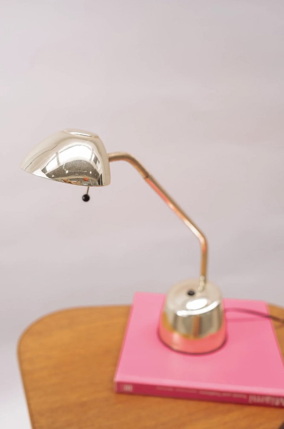 Image 1 of Vintage Messing Schreibtischlampe mit 2 Ständer