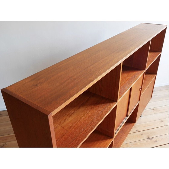 Image 1 of Vintage Bücherregal aus Teakholz und Stahl, Dänemark 1960