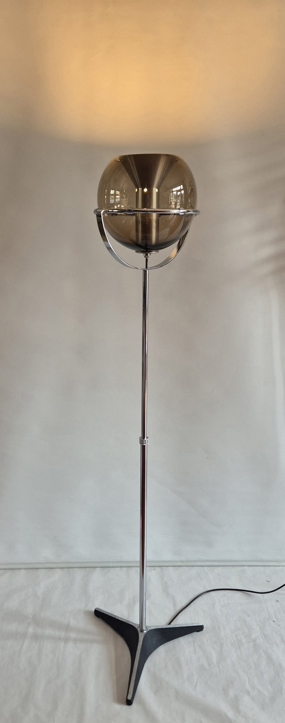 Image 1 of Vintage Designerlampe Van Raak / Globe Rauchglas