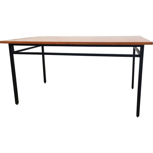 Vintage-Tisch aus Metall und Holz von Marcel Gascoin für Alvéole, 1950