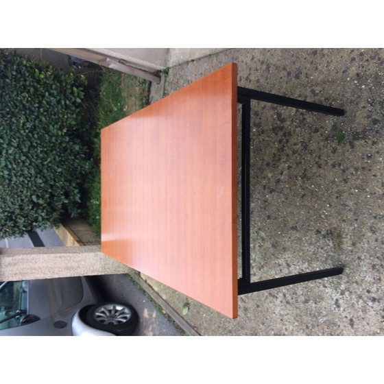 Image 1 of Vintage-Tisch aus Metall und Holz von Marcel Gascoin für Alvéole, 1950