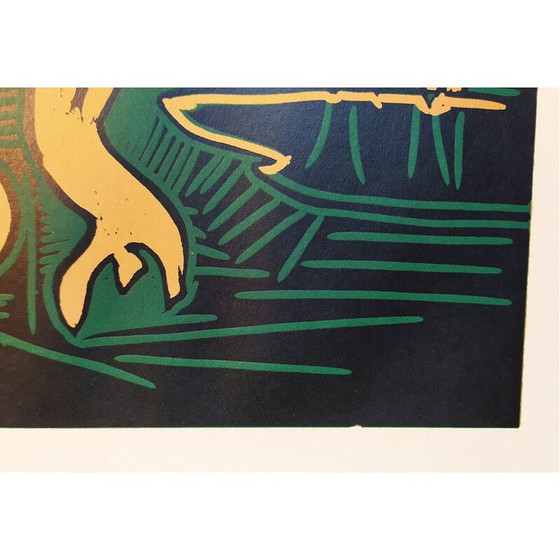 Image 1 of Alter Linolschnitt "Bacchanal mit vier Wolken" von Pablo Picasso, 1962