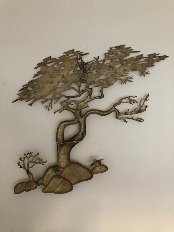 Image 1 of Bonsai-Wandskulptur aus Messing