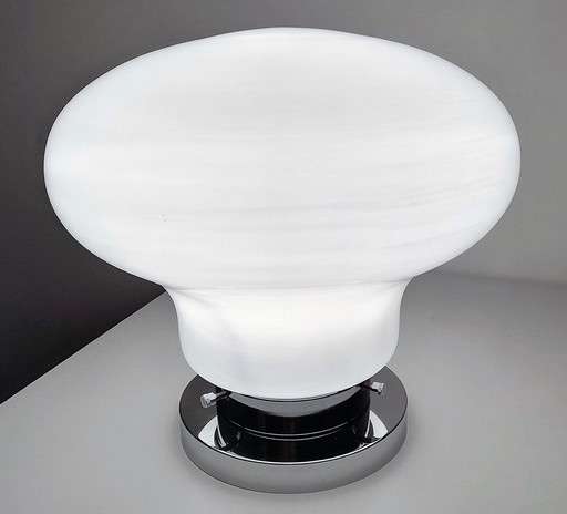 Große Vintage Tischlampe - Stahl & Glas - Murano - Xl - Space Age - 1970