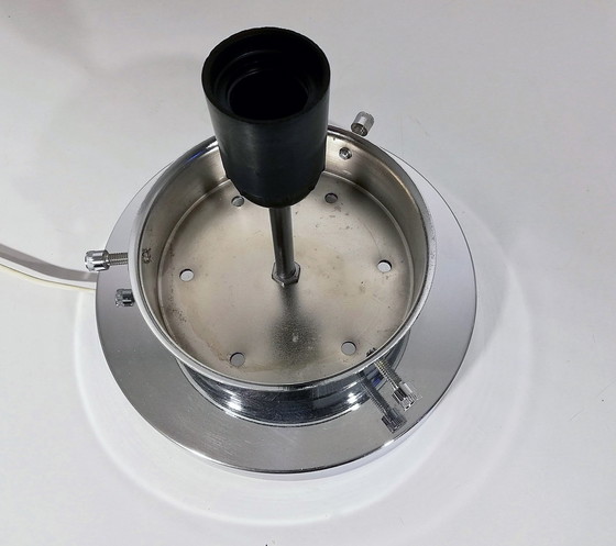 Image 1 of Große Vintage Tischlampe - Stahl & Glas - Murano - Xl - Space Age - 1970