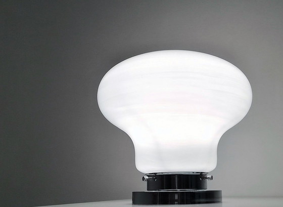 Image 1 of Große Vintage Tischlampe - Stahl & Glas - Murano - Xl - Space Age - 1970