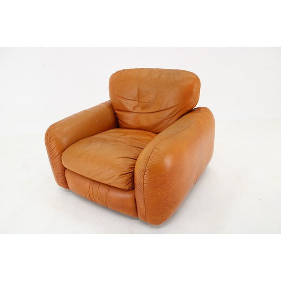 Image 1 of Vintage-Sessel aus cognacfarbenem Leder, Italien 1970