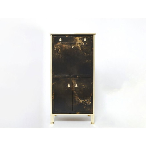 Vintage-Sekretär aus Lack und Messing von Jansen, 1970