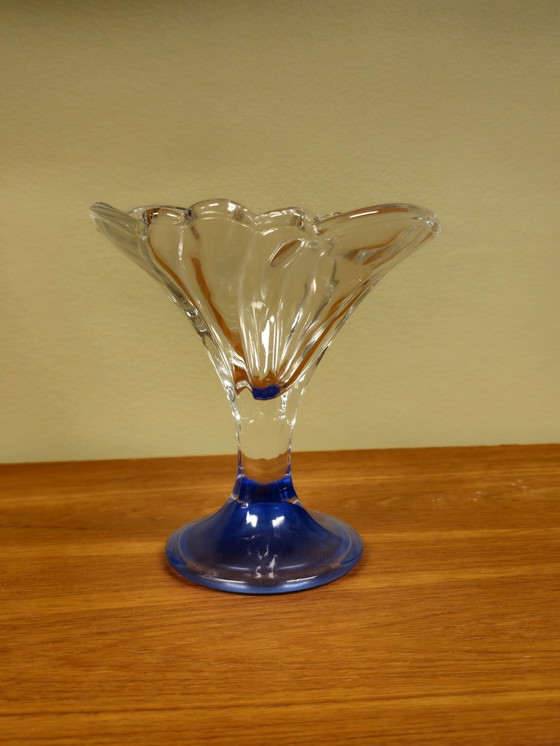 Image 1 of 4X Vintage Eiscreme Coupes Blau Borgonovo Italien Gläser