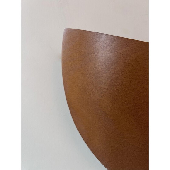 Image 1 of Paar alte Wandlampen aus thermogeformtem Holz und sandgestrahltem Glas, Frankreich 1980