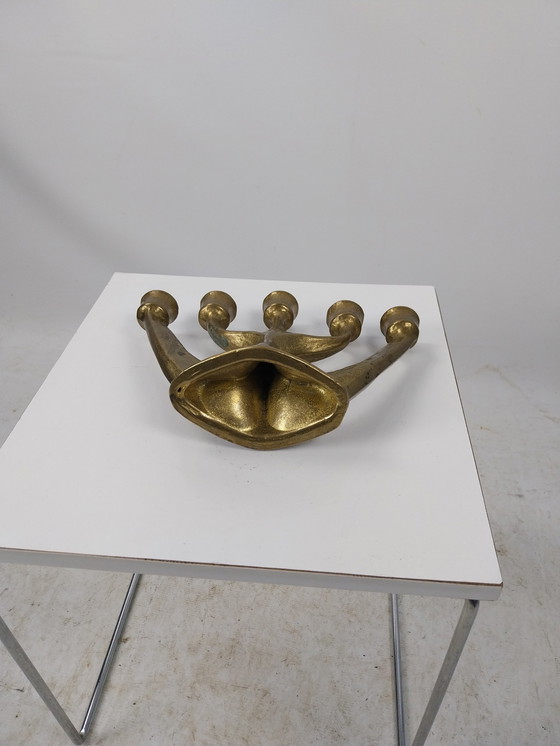 Image 1 of 1 X Horst Dalbeck Bronze 5 Arm Kerzenleuchter 1970'S