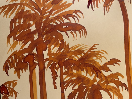 Image 1 of Aquarell Palmen Sonnenaufgang Miami