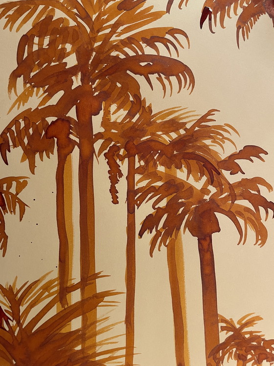 Image 1 of Aquarell Palmen Sonnenaufgang Miami