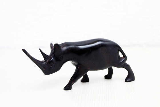 Image 1 of Nashorn Holzfigur 1970