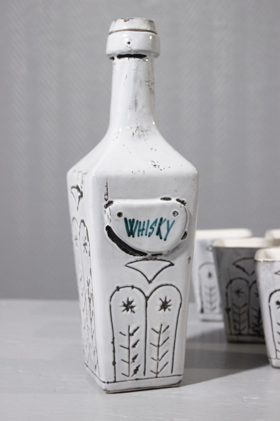 Image 1 of Service À Whisky Vallauris Liqueur 1950S Style Capron Barbier Reynaud Cimal