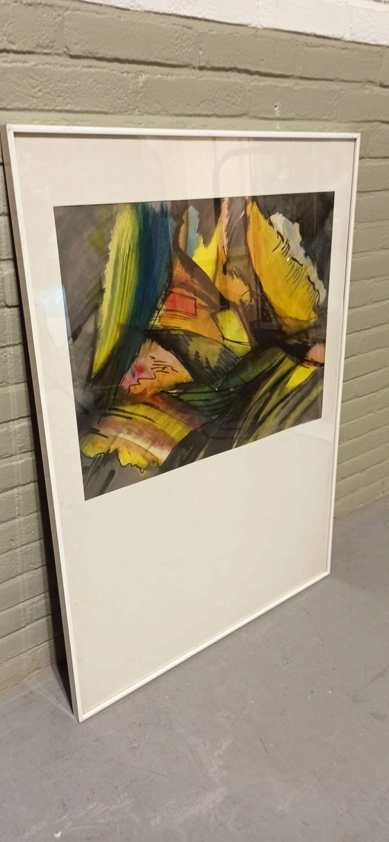 Image 1 of Vintage Origineel Aquarel Schilderij, Ingelijst