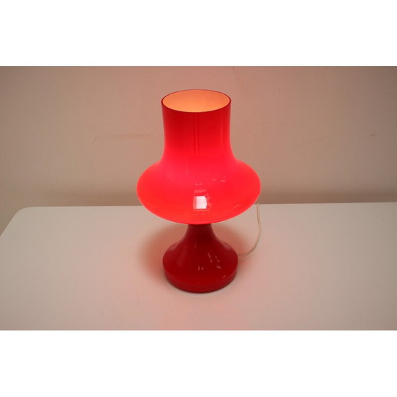 Image 1 of Tischlampe aus rotem Glas von Stepan Tabera für Opp Jihlava, Tschechoslowakei 1970