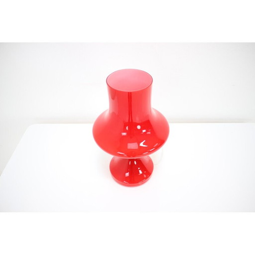 Tischlampe aus rotem Glas von Stepan Tabera für Opp Jihlava, Tschechoslowakei 1970