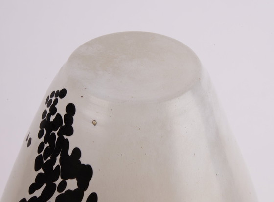 Image 1 of Seltene Kosta Boda Vase, Schwarz-Weiss, Satiniert